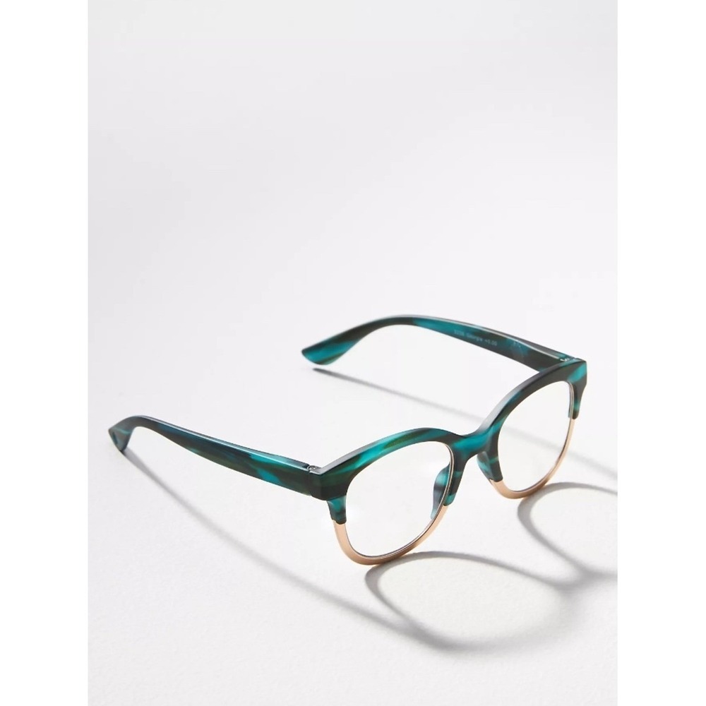 New Anthropologie Green & Gold Peepers Georgia Readers +2.50